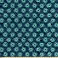 thumbnail image 1 of Floral Sofa Upholstery Fabric by the Yard, Summer Time Design of Swirling Flowers Diagonally Placed, Decorative Fabric for DIY and Home Accents, Violet Blue Sky Blue by Ambesonne, 1 of 4