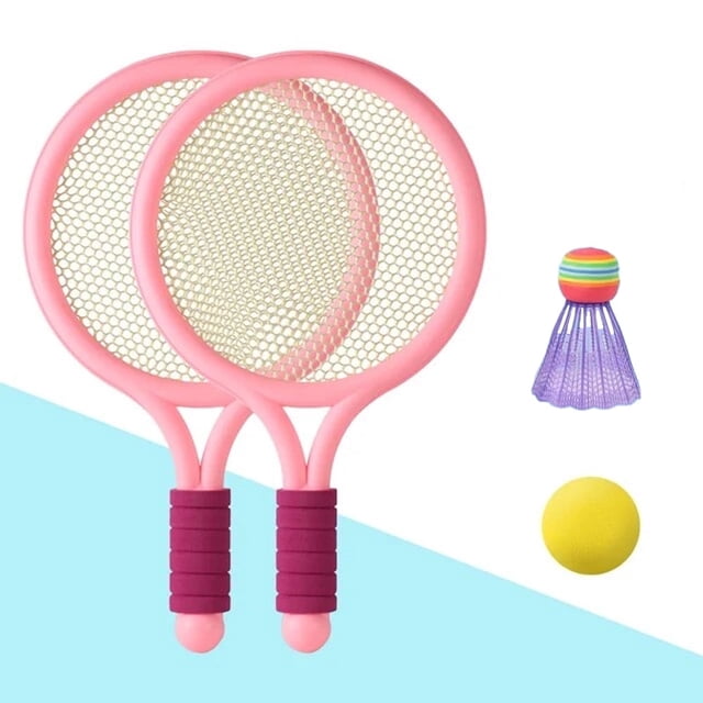 DEBGFS Children'S Badminton Racket Kindergarten Sports Outdoor Wholesale Tennis Racket Set 3-12 Years Old Parent-Child Toy Racket,Pink