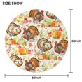 thumbnail image 6 of Happy Thanksgiving Turkey Fall Leaves Pumpkin Round Tablecloth 60" X 60",Wrinkle Wipeable Table Cloth for Kitchen Dining Room Picnic Patio Party, 6 of 6