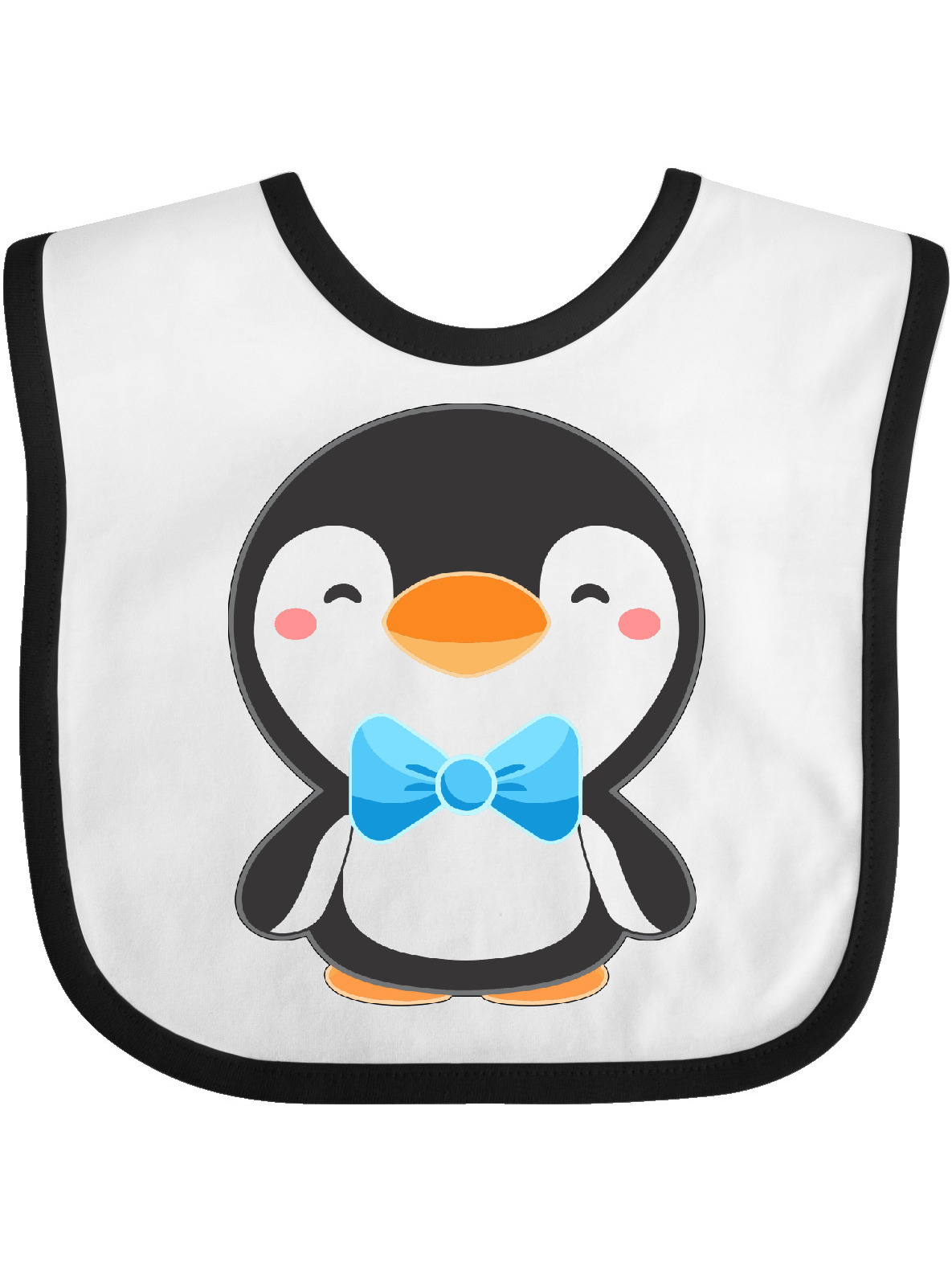 Cute Penguin with Blue Bow Tie Baby Bib