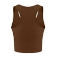 thumbnail image 4 of Hpapadks Women Tank Tops Casual Solid Hiking Sleeveless Vest Tanks Workout Yoga Crop Tops Camisole Tops for Women Brown L, 4 of 4