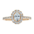 thumbnail image 5 of 14K Yellow Gold 1 cttw. Certified Diamonds Oval-cut Halo Engagement Ring by Hollywood Hills Jewelers, 5 of 6