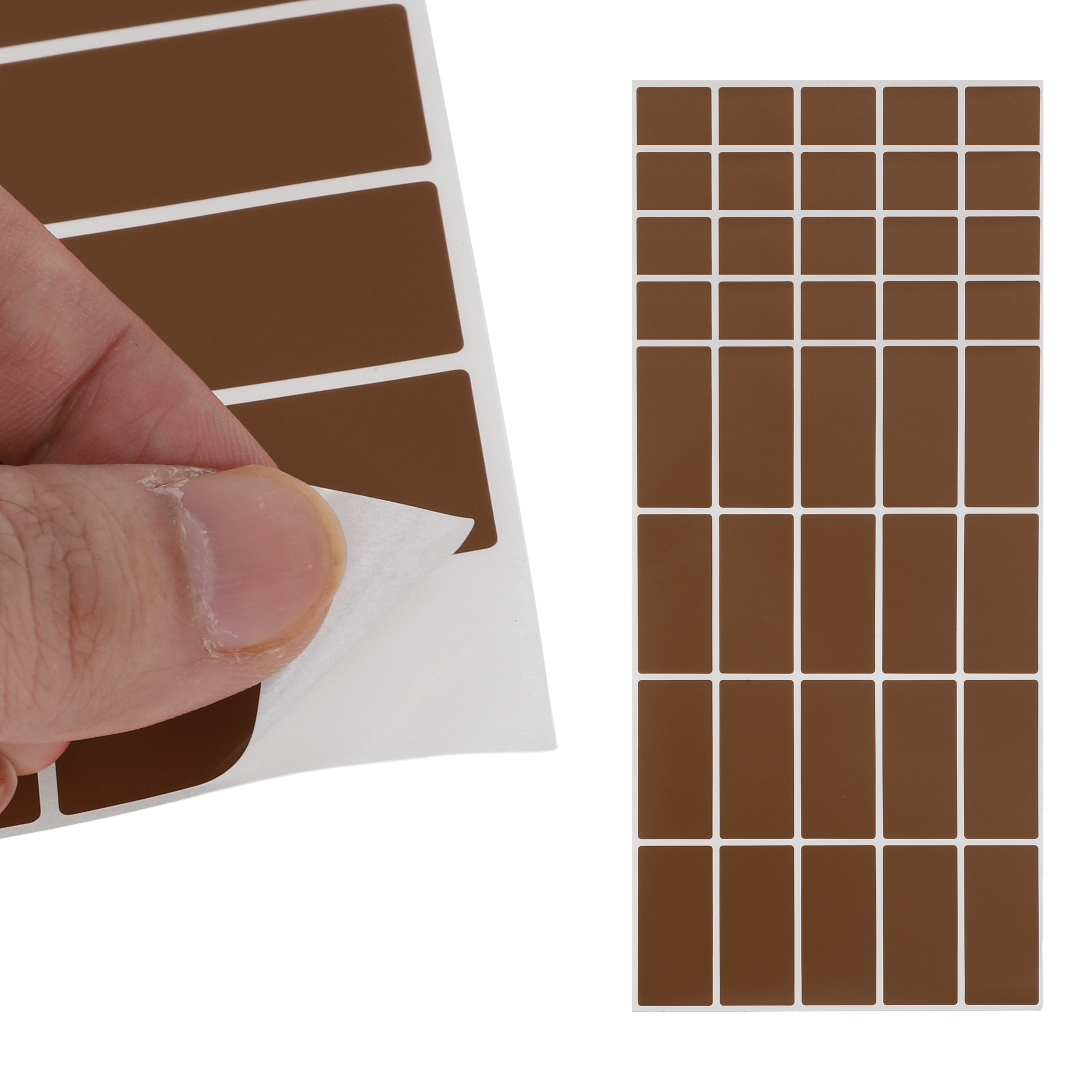 Unique Bargains Handwritable Rectangle Gift Stickers 1.57"x0.75" 20 Pcs Brown