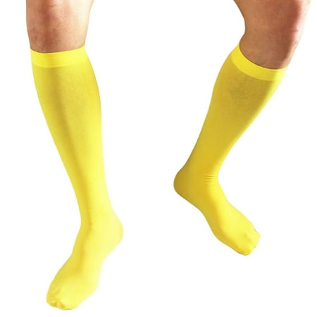 

Skys Men Socks 1 Pair Achilles Tendon Protection Candy Color Stylish Knee High Invisible Seamless Tube Socks