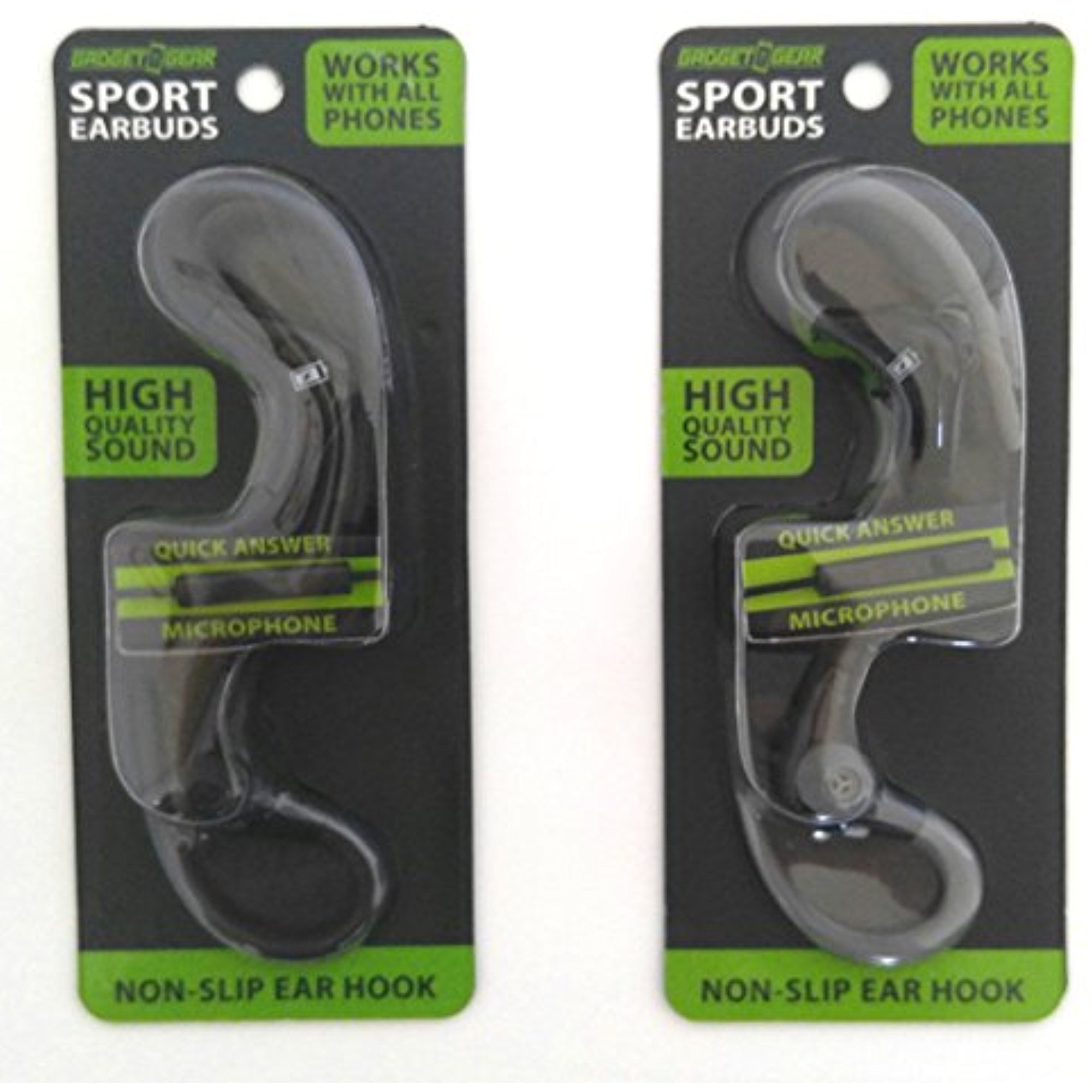 Set of 2 Gadget Gear Sport Earbuds with High Quality Sound and NonSlip