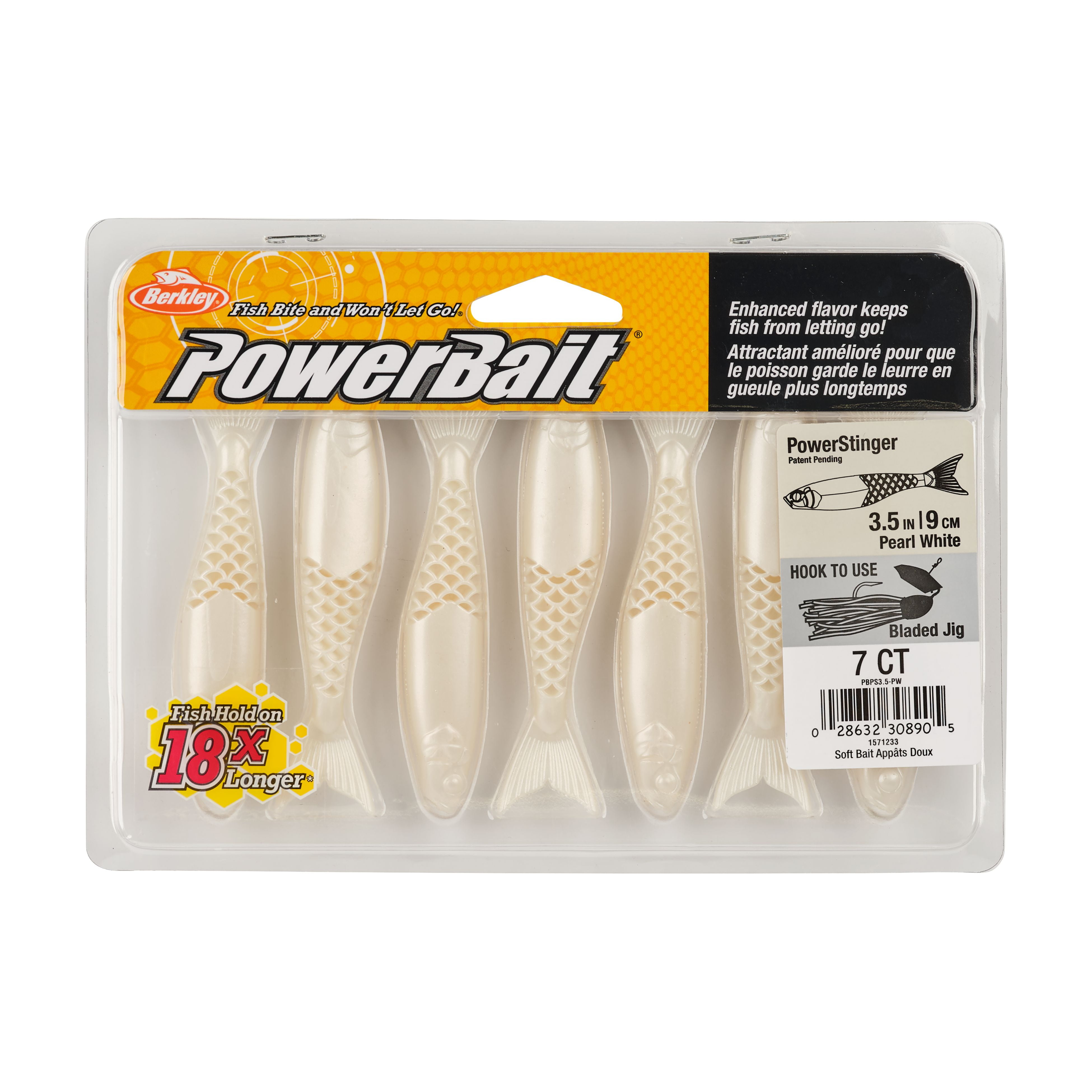 Berkley PowerBait Power Stinger Swimbait, 3.5 in. Pearl White 