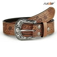 thumbnail image 5 of SUOSDEY Western Belts for Women Men Brown Cowgirl Cowboy Leather Belts for Jeans Xmas Gift, 5 of 5