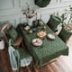 thumbnail image 1 of Cubierta de mesa con estampado de oro navideño, mantel temático para festivales navideños, decoración del hogar, verde, 4 piezas de funda de almohada Eigraketly HA9102-01B, 1 of 7