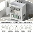 thumbnail image 3 of EUROCO 24" Bathroom Vanity Base Only, Soild Wood Bathroom Storage Cabinet with Doors and Open Shelf, White, 3 of 8