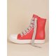 thumbnail image 3 of Women Two Tone High Top Lace-up Front Skate Shoes, Sporty Sneakers, 3 of 4