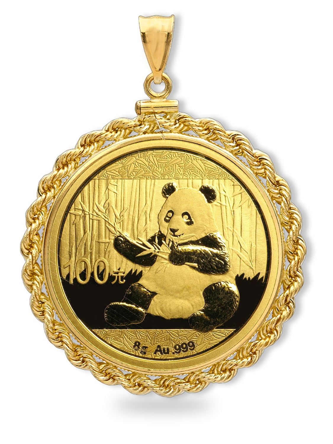 2017 8 gram Gold Panda Pendant (Rope-Screw Top Bezel) - Walmart.com