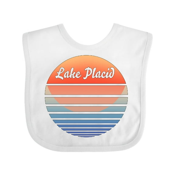 Inktastic Lake Placid Retro Sunset Boys or Girls Baby Bib
