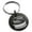 Black, variant on Stainless Steel Letter S Initial 3D Monogram Engraved Small Medallion Circle Charm Keychain Keyring
