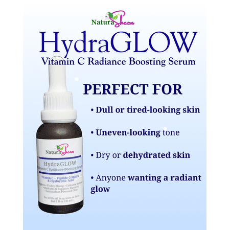 HydraGLOW Vitamin C + multi-Peptides + Hyaluronic Acid| Brightening, Hydrating, Hyaluronic Acid Skincare