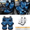 thumbnail image 3 of Yuyamidu Cute Dolphin Car Seat Cover Front Back Seat Covers 15 PCS Blue Hibiscus Steering Wheel Cover Seat Belt Pad Garbage Bag Air Vent Bag Rearview Mirror Cover Coasters Key Chain, 3 of 7