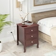 thumbnail image 2 of Hassch Countryside Nightstand with 3 Storage Drawers Bedside End Table for Bedroom, Brown, 2 of 10