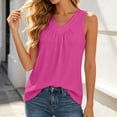 thumbnail image 2 of Xijirk Women's Sleeveless V-Neck Tank Top Gathered Neckline Loose Fit Casual Summer Blouse,L, 2 of 4