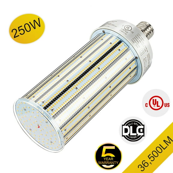250W LED Corn Light 6000K E39 Mogul Base Industrial Commercial High Bay Lamp DLC