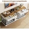 thumbnail image 6 of 82”Dog Crate Furniture for 2 Dogs Large Dog Kennel with 4 Drawers and Shelves Dog House TV Stand for Medium Dog, 6 of 7