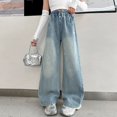 thumbnail image 4 of GYRATEDREAM Girls Jeans Baggy Pants Wide Leg/Flare/Skinny Denim Ripped High Waisted Teen Clothes Casual Streetwear Long Pants with Pocket Kids 5-14Y, 4 of 11