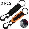 thumbnail image 1 of Paquete de 2 mosquetones para llavero, colgador de cordón con ganchos de cadena, soporte resistente para cochecito de bebé, para botellas de agua, llaves, mochilas, herramientas, cuchillos,, 1 of 8