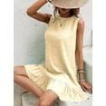 thumbnail image 4 of Women'S Ruffle Hem Sleeveless Tank Dress Round Neck Casual Smock Summer Mini Dresses  S, 4 of 6