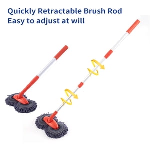 car wash brush,Car Brush With Pole Dual Head Mop With Microfiber Mop Rotatable Dual Mop Tool Pole Car Tool Dual Chenille Car Dual Pole Tool Car