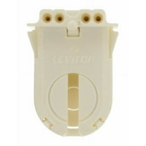 Leviton 13653-WP Medium Base Fluorescent Lampholder, Fits T8 T12 Bi-Pin Bulbs, 1.57" Overall Height, Snap-In or Slide-On, White