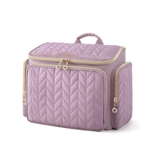 Neceser BAGSMART Travel, grande, abierto de par en par con asa, color morado