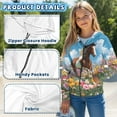 thumbnail image 6 of Uourmeti Galaxy Romantic Flower Horse Teen Girls Hooded Pullover Long Sleeve Soft Comfy with Pockets Casual Loose Top for Travel Size 10-12, 6 of 7