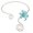 Silver blue flower, variant on Elegant Irises Flower Necklace Adjustable Length Lightweight Iron Jewelry Colorful Floral Neckchain For Women Daily Wear