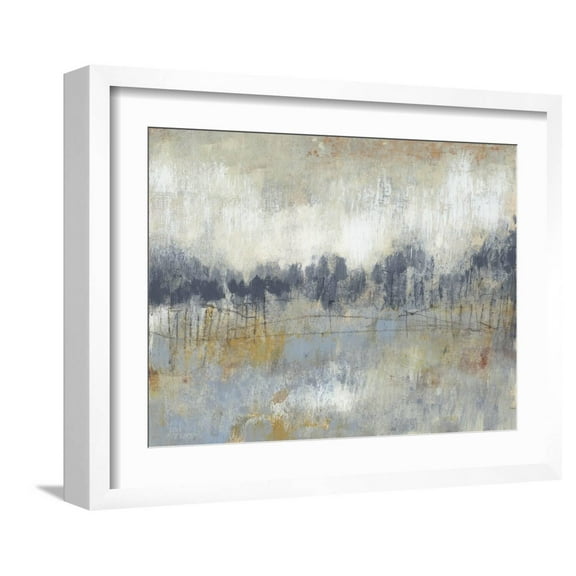 Art.com Cool Grey Horizon II Art Print by Jennifer Goldberger, White Frame Wall Art, 21" x 17"