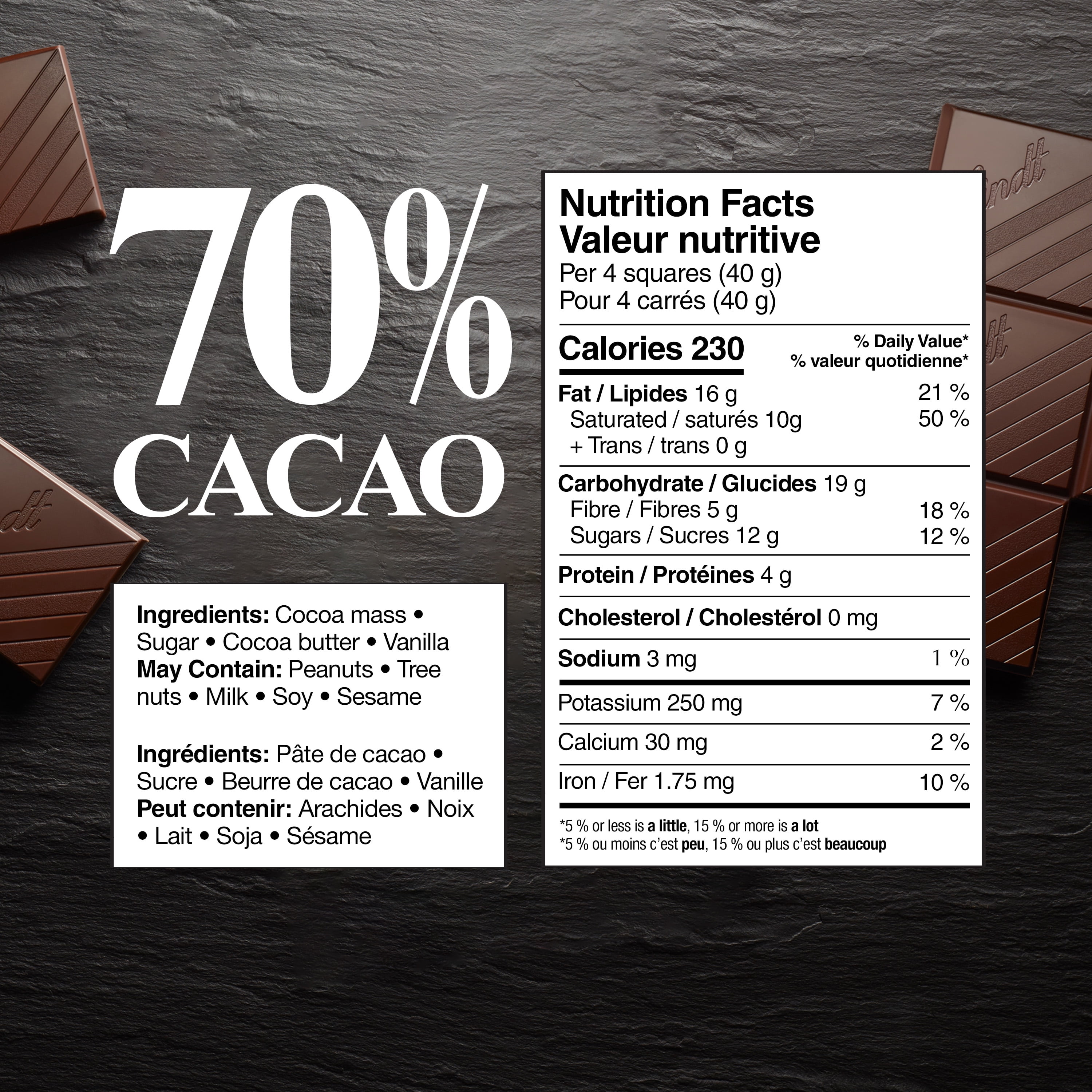 Lindt EXCELLENCE 70% Cacao Dark Chocolate Bar, 100 Grams, 100 g