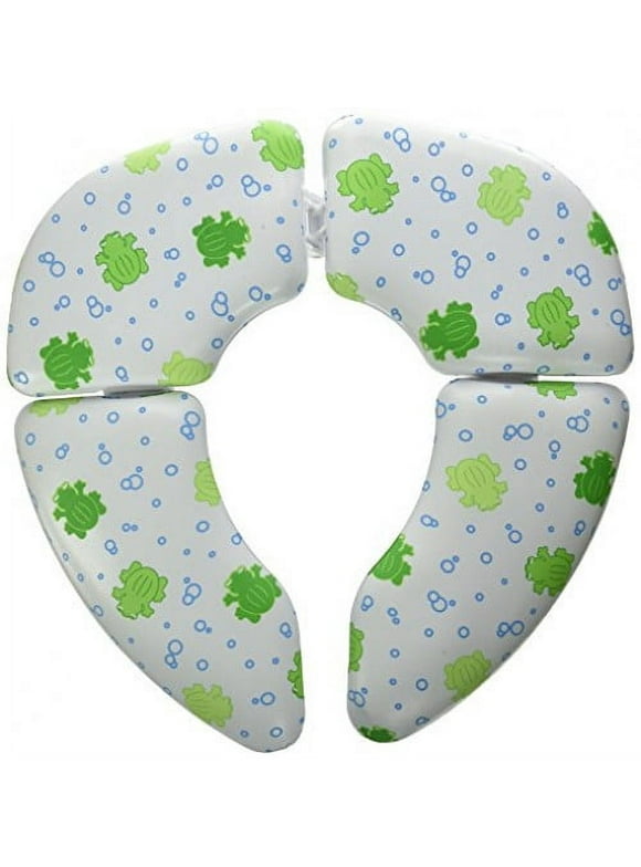 Mommys Helper Cushie Traveler Folding Padded Potty Seat with Carry Bag, White with Frog Design