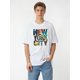 thumbnail image 1 of Men's Vibrant Pink "NEW YORK CITY" Graphic T-Shirt - Casual Summer Short Sleeve with Round Neck, Machine Washable, Ideal for Daily Wear & Sports, Sports T-Shirt, 1 of 7