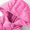 thumbnail image 4 of BRGZLK Kids Winter Parka Boys Girls Cute Solid Color Thickened Mid-Length Puffer Jacket Long Sleeved Warm Hooded Outwear Coat with Pockets Hot Pink 5-6 Years, 4 of 6