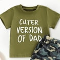 thumbnail image 4 of Xudanell Toddler Kids Baby Boy Summer Clothes 2T 3T 4T 5T Vehicles Letter Print Short Sleeve Tops Camouflage Shorts Outfits (3-4 Years,Green), 4 of 4