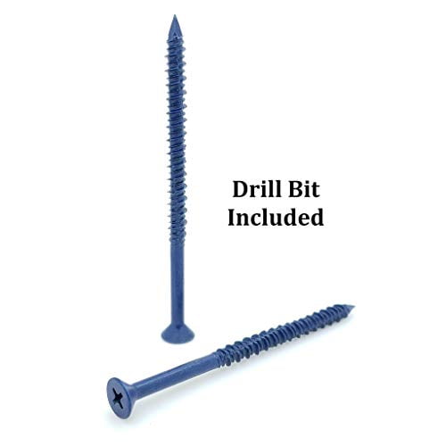 SNUG Fasteners Block /& Brick SNG485 100 Qty 3//16 x 4 Flat Head Phillips Diamond Tip Concrete Screws to Anchor Masonry