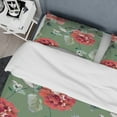 thumbnail image 4 of Designart Ensemble de Literie Traditionnelle 'fleurs Rouges en Fond Vert' - Housse de Couette et Impostures, 4 of 4