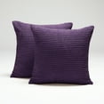 thumbnail image 1 of Deconovo Pack of 2 Corduroy Decorative Throw Pillow Cover Square Cushion Covers Pillowcase for Sofa Couch Bed Chair Royal Purple 16 x 16 inch, 1 of 6
