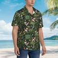 thumbnail image 3 of Logiee Mallard Ducks And Water Print Mens Hawaiian Shirts,Loose-Fit Short Sleeve Button Down Tropical Aloha Beach Shirt,Summer Vacation Wedding Tops,Small, 3 of 7