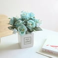 thumbnail image 3 of Coofit Potted Flower Artificial Hibiscus Rose Fake Potted Plant Table Ornament for Home, 3 of 7