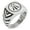 Silver, variant on Stainless Steel Celtic Awen Arwen Three Rays Chevron Pattern Biker Style Polished Ring