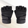 thumbnail image 3 of Guantes tácticos de medio dedo para deportes al aire libre, protección y calidez (negro, talla XL), 3 of 5