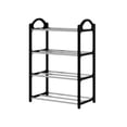 thumbnail image 2 of Qocolhg Shoe Rack for Entryway, 4 Tier Shoe Organizer, 8 Pairs Stackable Small Shoe Rack, Shoes Organizer for Closet, Entryway, Hallway, Garage, Front Door, Dorm Room Shoes Shelves, Black, 2 of 7