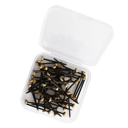 

60 Pcs Copper-Headed Picture Hangers Nails Black Frame Office Hook Small Pin Iron