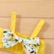 thumbnail image 5 of Ropa Para Bebé (Niño O Niña) Traje Para Niño Pequeño Moda Flores Lindas Estampado De Flores Tirantes Cinturón Superior Pantalones Cortos Tocado Traje Amarillo Odeerbi LM103-9051, 5 of 9