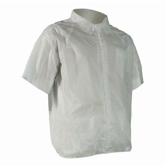 Disposable Smock, L, Polypropylene, Hook-and-Loop, Open Cuff, Serged Seam, 50 PK 6512HLL