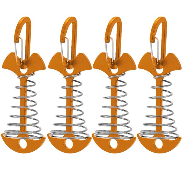 Estacas para tienda de campaña, aleación de aluminio con hebilla de resorte (amarillo), 4 Uds. Likrtyny Para estrenar