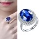 thumbnail image 2 of Imitación Azul Oscuro Tanzanites Piedra preciosa de color Anillo Abierto Cluster Set Zircon Anillo, 2 of 7